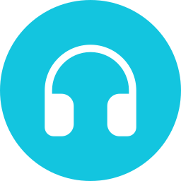 Picto rond bleu casque blanc